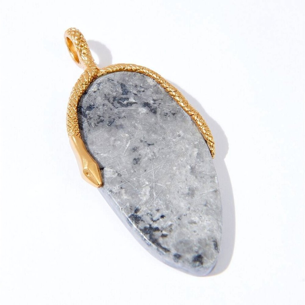 New in Box India Hicks Snake & Stone Charm - Grey Stone